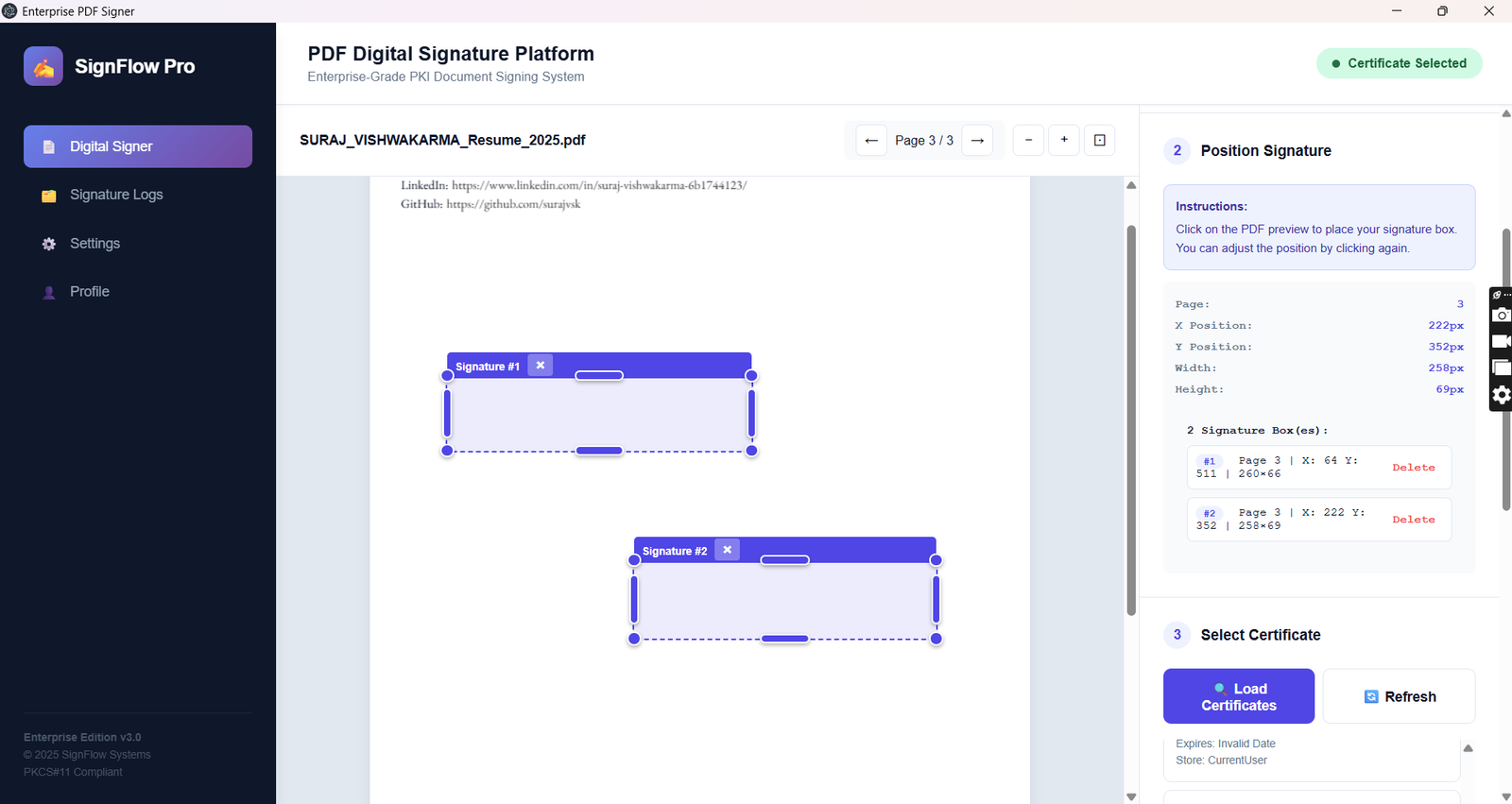SignFlow Pro Interface